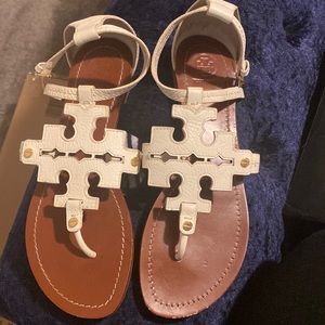 Tory Burch ivory phoebe sandals